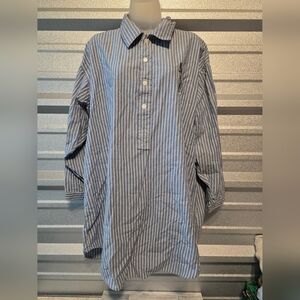 Vintage Acme Bugs Bunny Women's Blue Striped Button Down Shirt